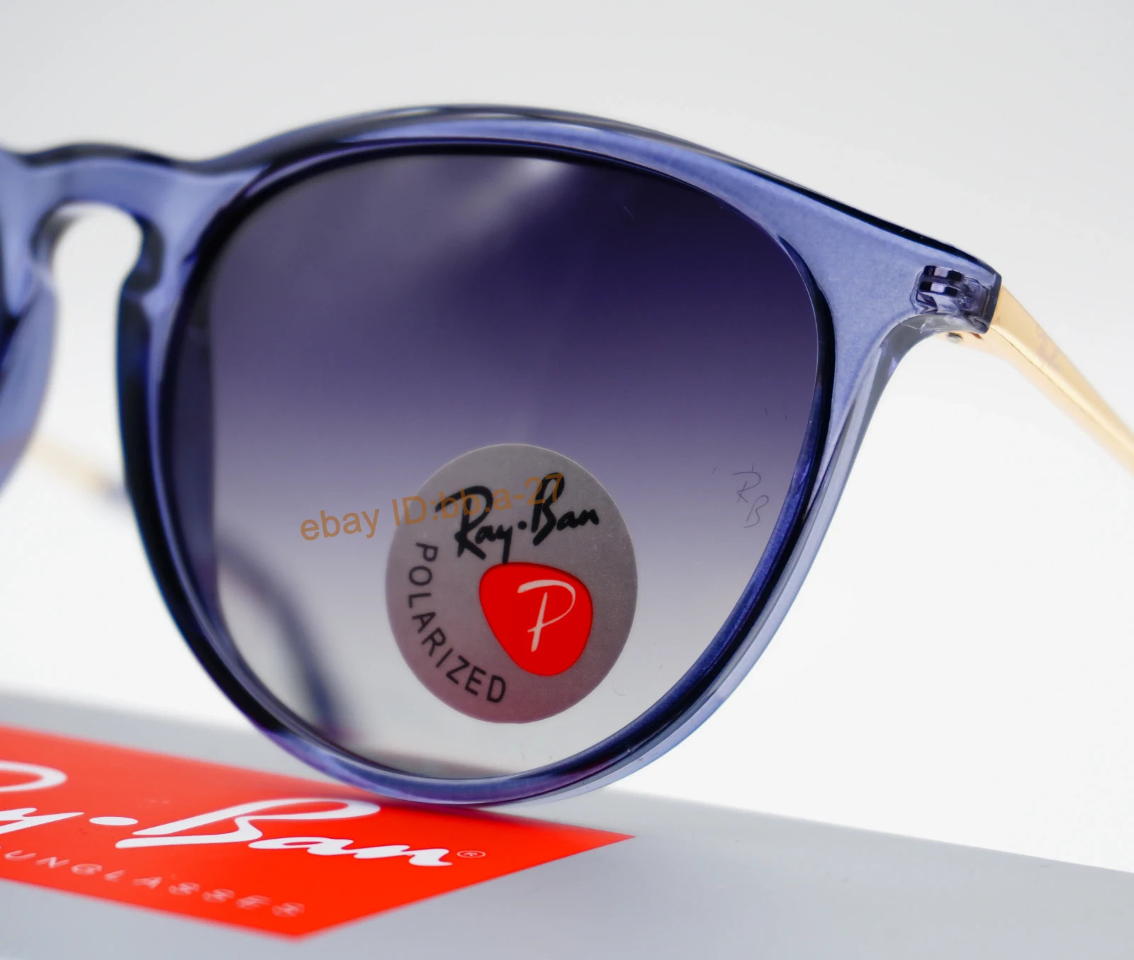 Ray-Ban Erika RB4171 Polarized Classic women Sunglasses Blue Frame Grey Lens