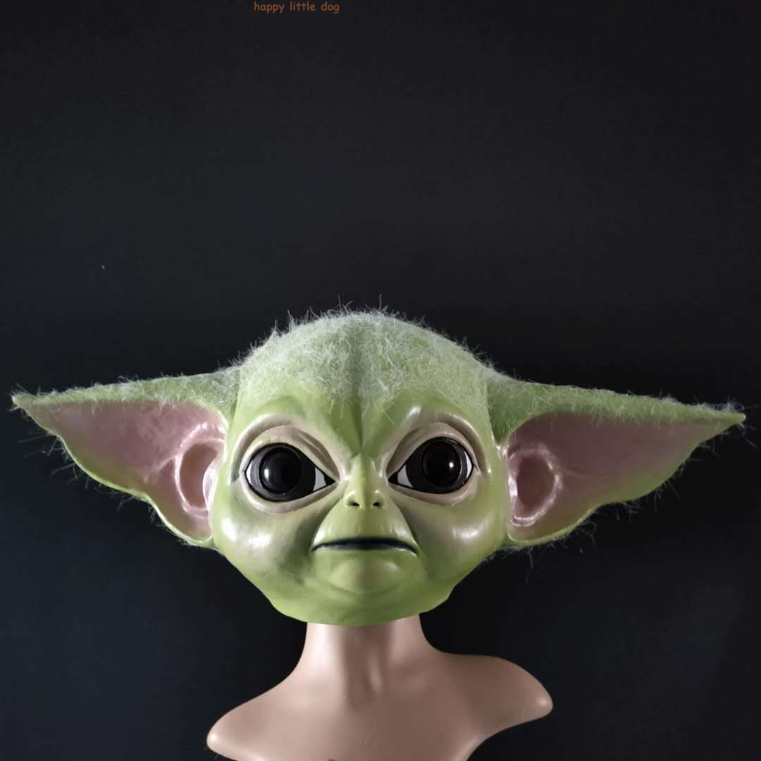 Comic The Mandalorian Baby Yoda Mask Helmet Cosplay Props Latex Halloween Party