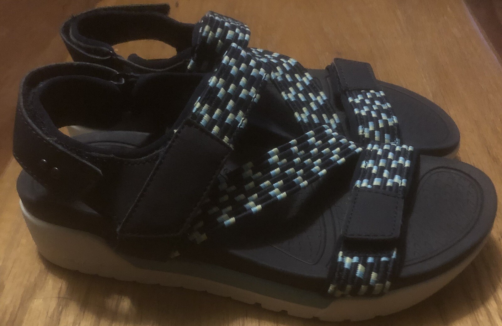 Ryka Womens Rowana Elastic Gore Slingback Sandals Hook Loop Navy Blue 6M NWOT!