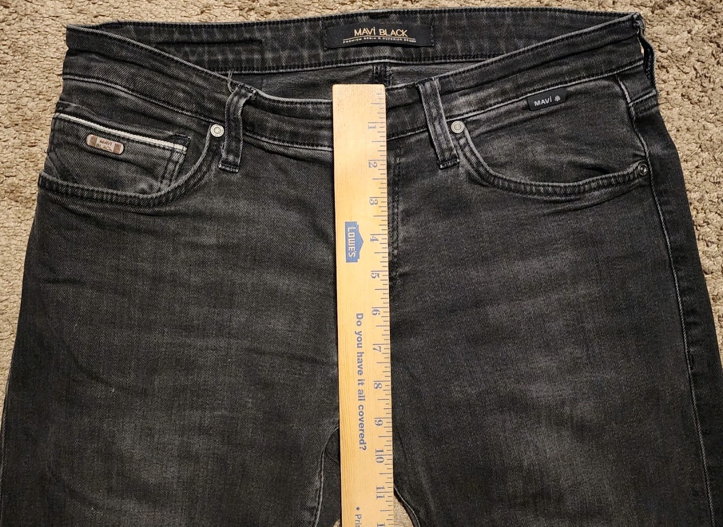 Mavi Premium Jeans Luxe 31 x 30 Marcus Slim Straight Black Stretch Denim Jeans