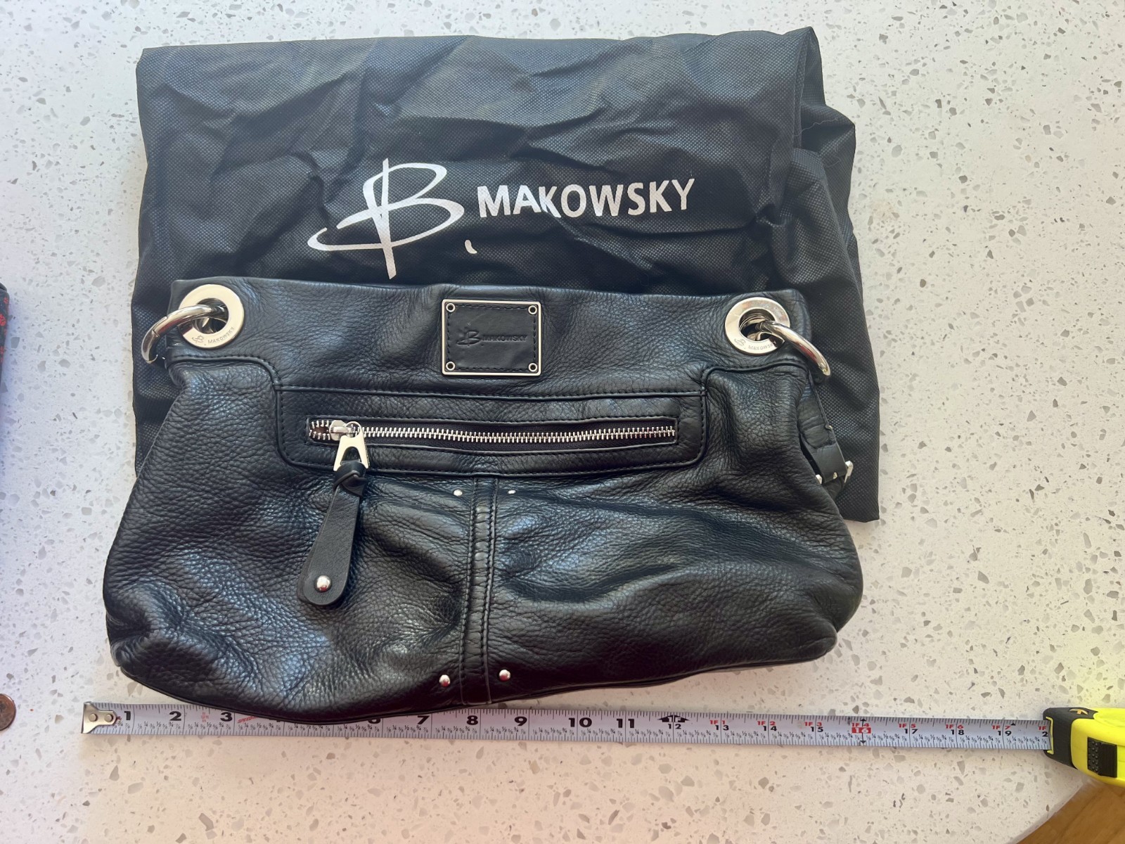 LEATHER B Makowsky handbag black shoulder bag black