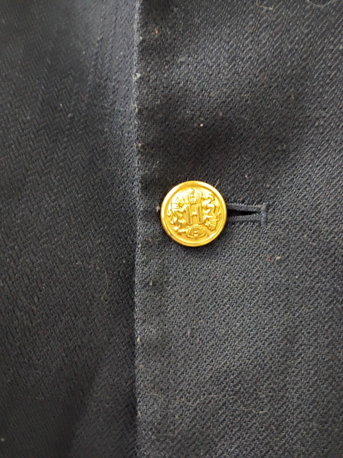 Haggar Men’s Navy Solid Blazer M Regular Notch Lapel 2-Button Single Vent
