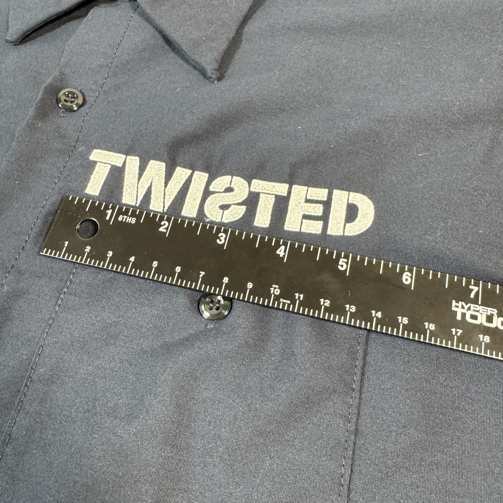 Red Kap Work Shirt Mens Large Navy Blue Good Twisted Logo Short Sleeve SP24NVS