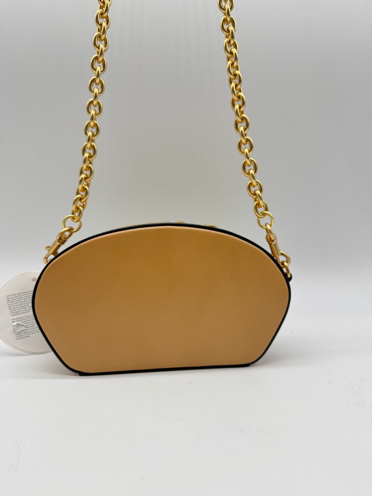 SEE BY CHLOE smooth leather shell chain strap women’s crossbody in Beige / Tan
