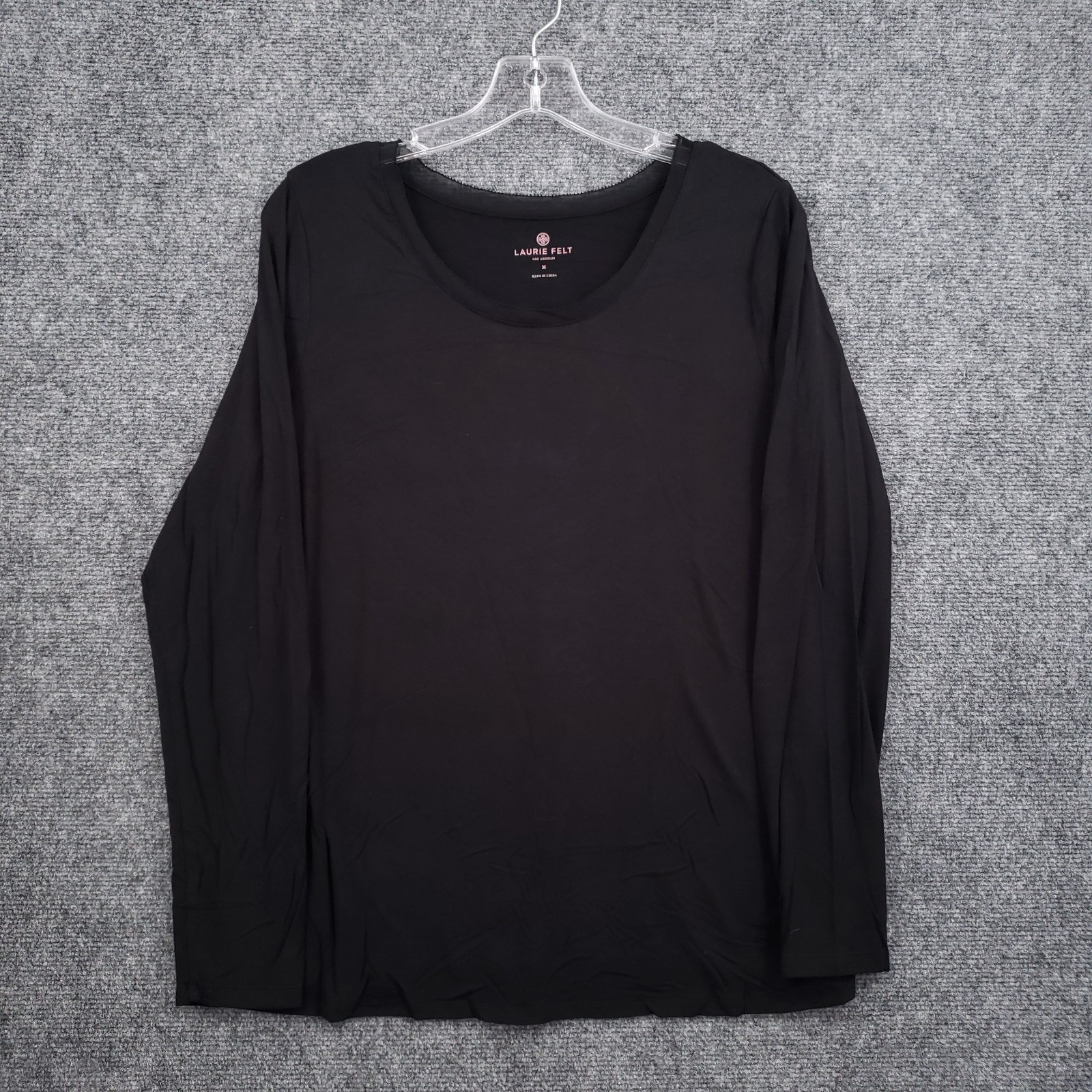 Laurie Felt T Shirt Womens M Medium Black Long Sleeve Bamboo Stretch Pullover