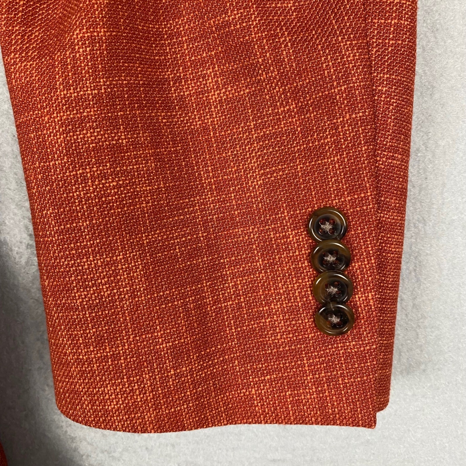 Paul Fredrick Wool Blend Notch Lapel Sport Coat Men’s 44XL Rust Single Breasted