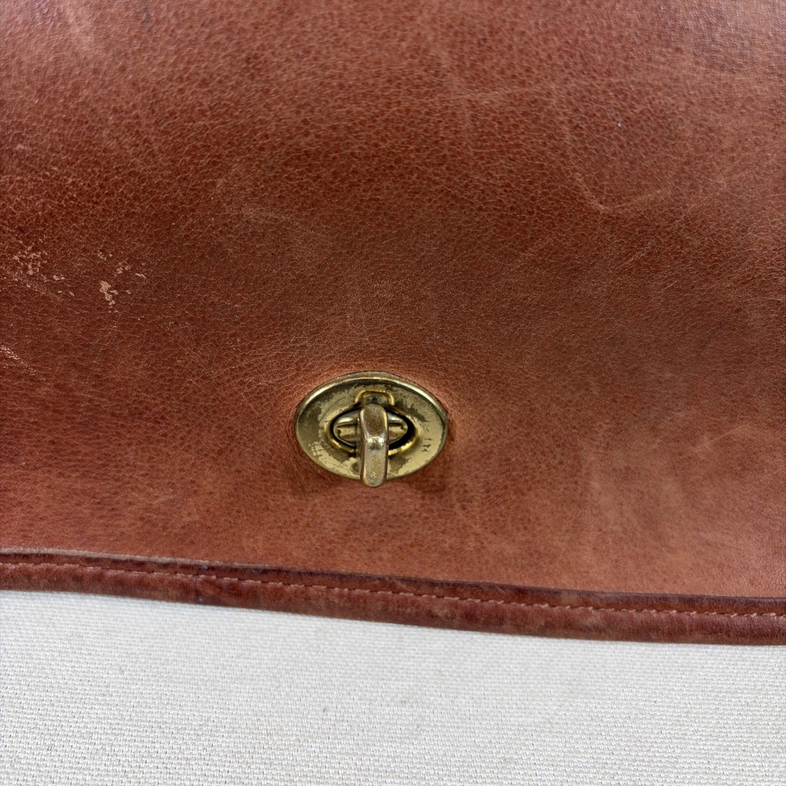 Vintage Coach Stewardess Leather Shoulder Saddle Purse Bag 9525 RARE Tan Brown