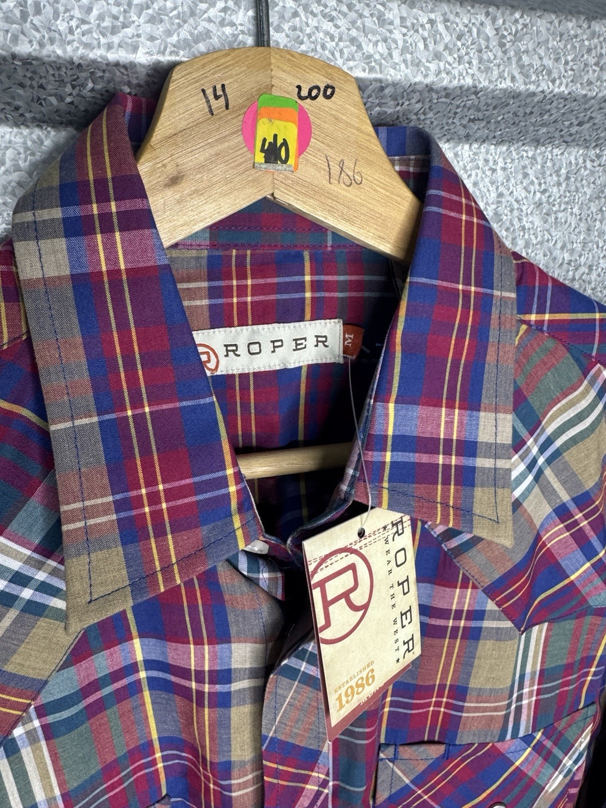 Roper Western Pearl Snap Button Up Shirt NWT Medium Men’s