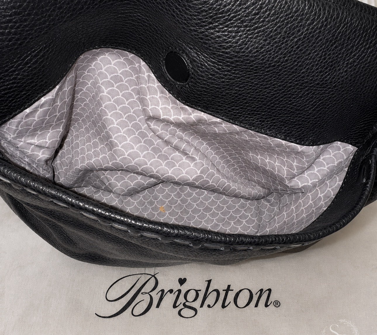 Brighton Rhumba Cut Out Scroll Leather Shoulder Bag Dust Bag MSRP $350