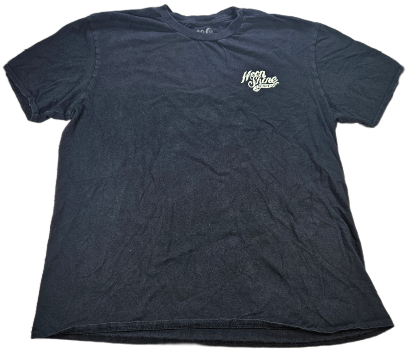 Moon Shine Spirit T-Shirt Men’s Black XL 100% Cotton Whiskey Graphic Tee