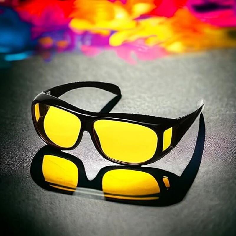 Night Driving Glasses HD Anti Glare Vision Polarized Yellow Lens Tinted Unisexs