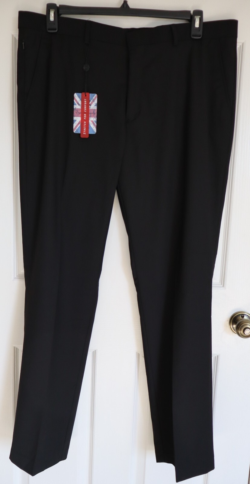 NWT English Laundry Finchley Fit Black 2 Way Stretch F/F Slim Dress Pants 40 x30