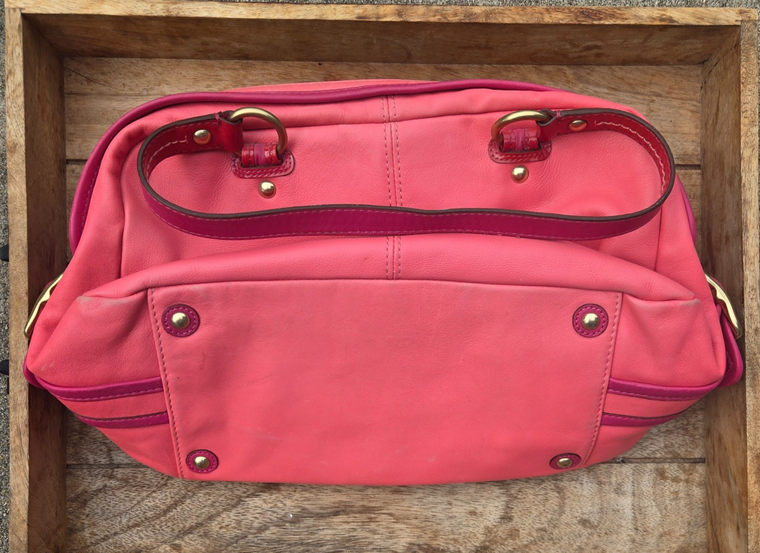 Authentic Coach Bonnie Pink Leather Satchel Purse M0873-13382