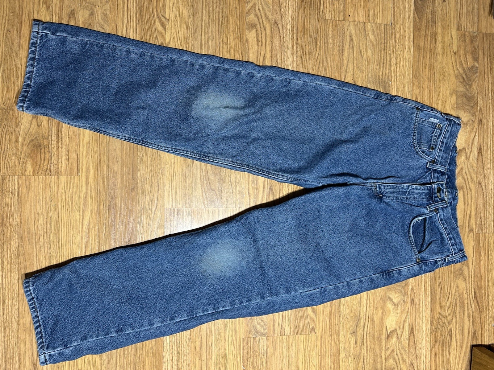 Carhartt Relaxed Fit Flannel Lined Jeans Men 32×32 Medium Wash B172 DST Workwear