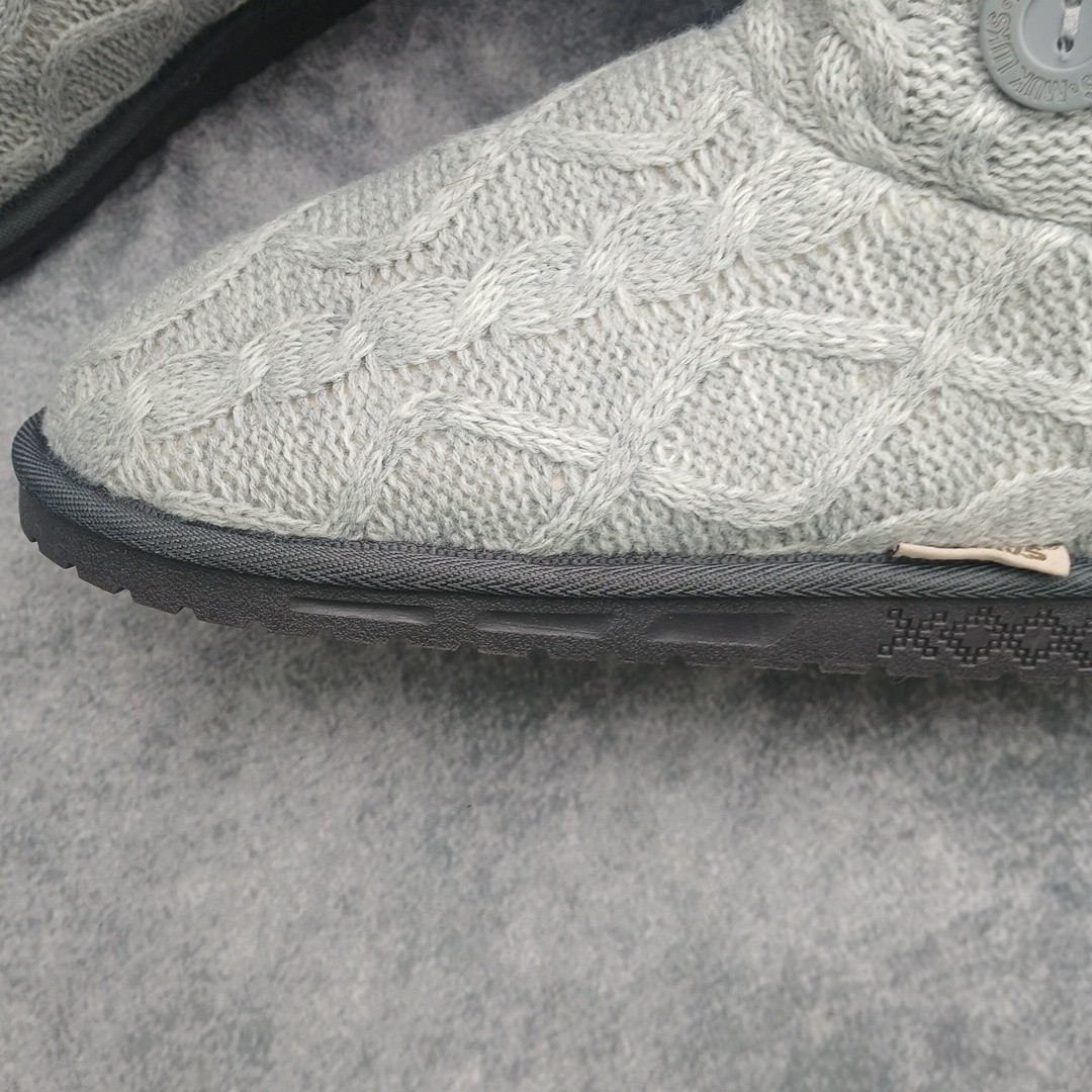 Muk Luks Lilyana Boots Womens 9 Gray Cable Knit Faux Fur Lined Comfort Shoes