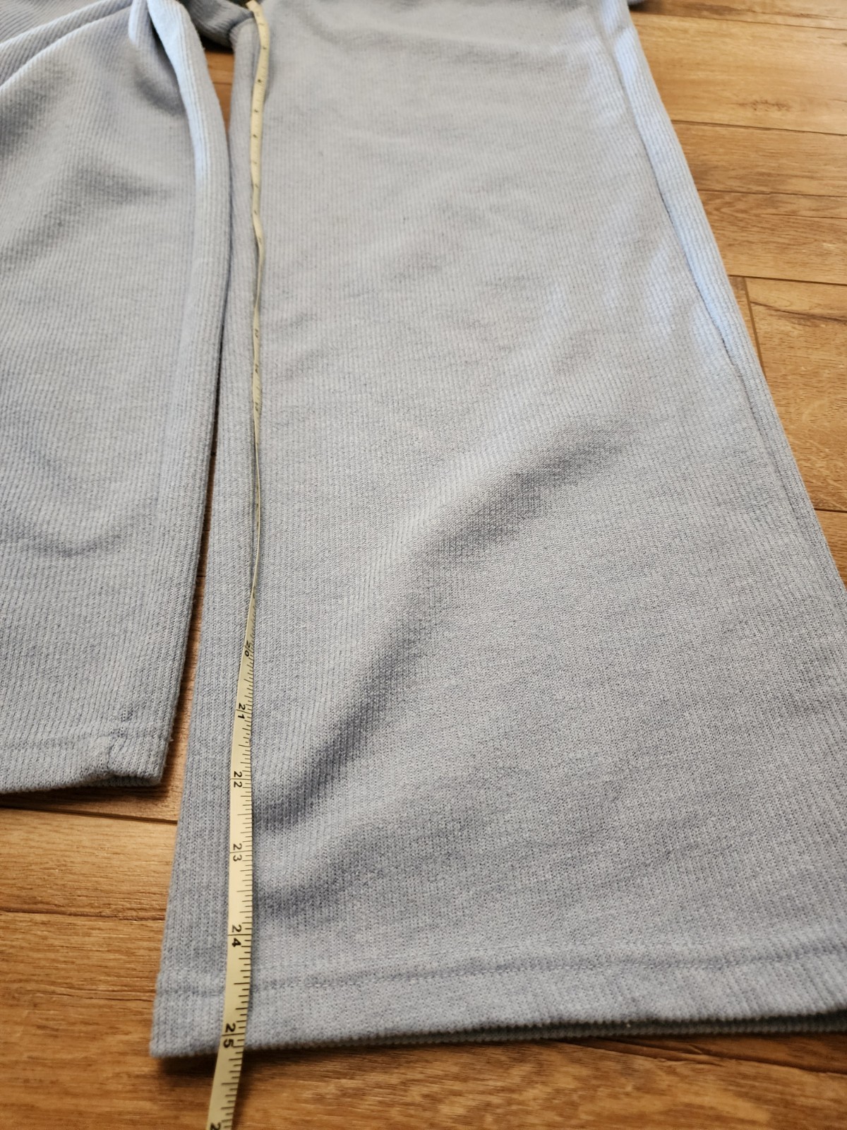 SET 2-Piece Track Suit Hooded Lounge Travel Womens M Ankle Wide Leg Ribbed Knit
