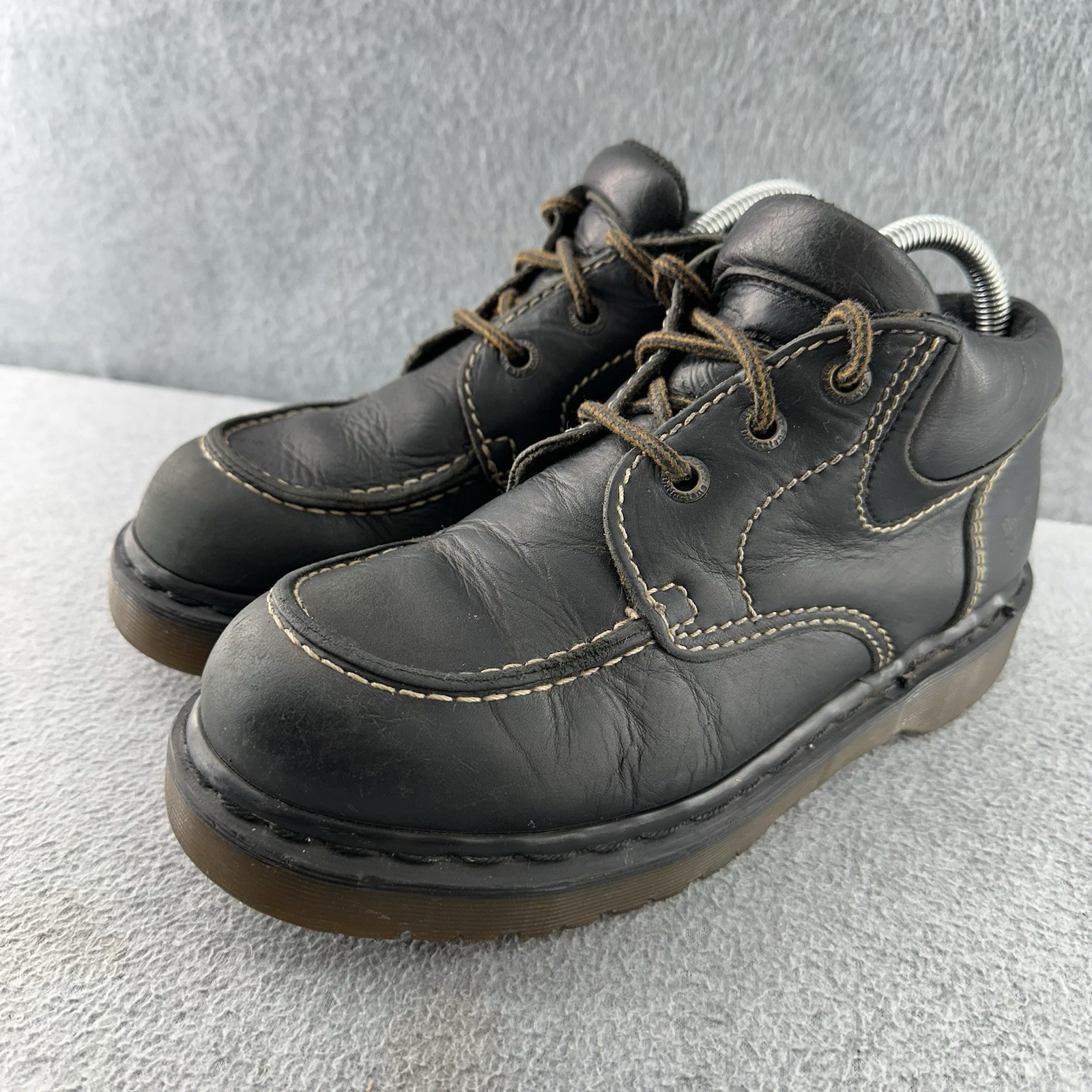 Doc Dr Martens AirWair 8458 Black Leather Boots Women’s Size 7 England Vintage
