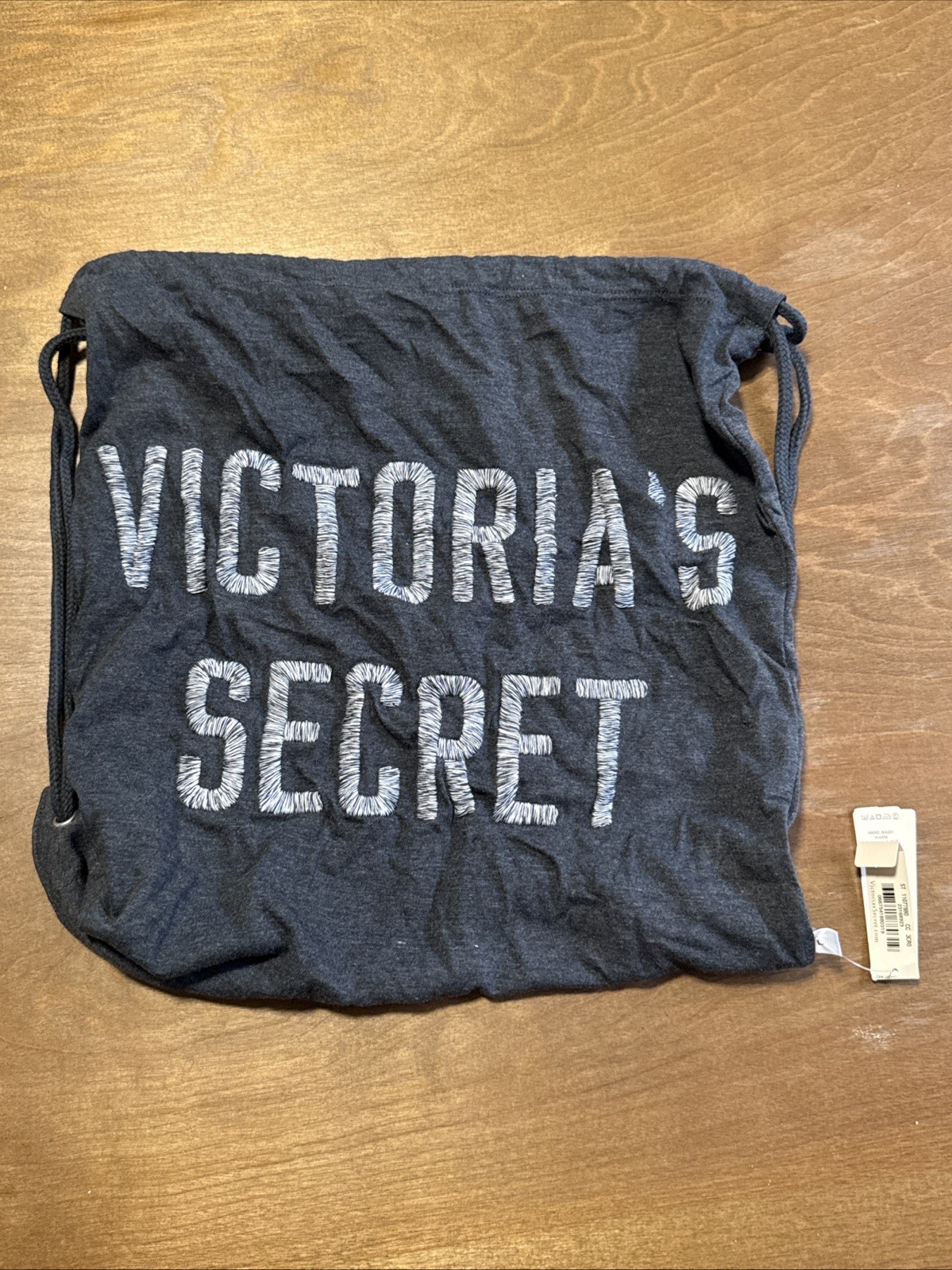 Victoria’s Secret Dark Grey Logo Drawstring Bucket Bag Shoulder Strap