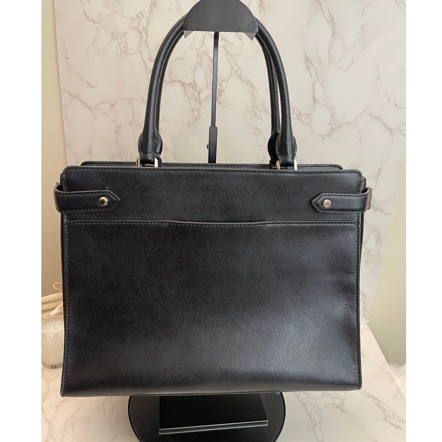 Kate Spade Staci Medium / Large Black Satchel (Saffiano Leather) EUC
