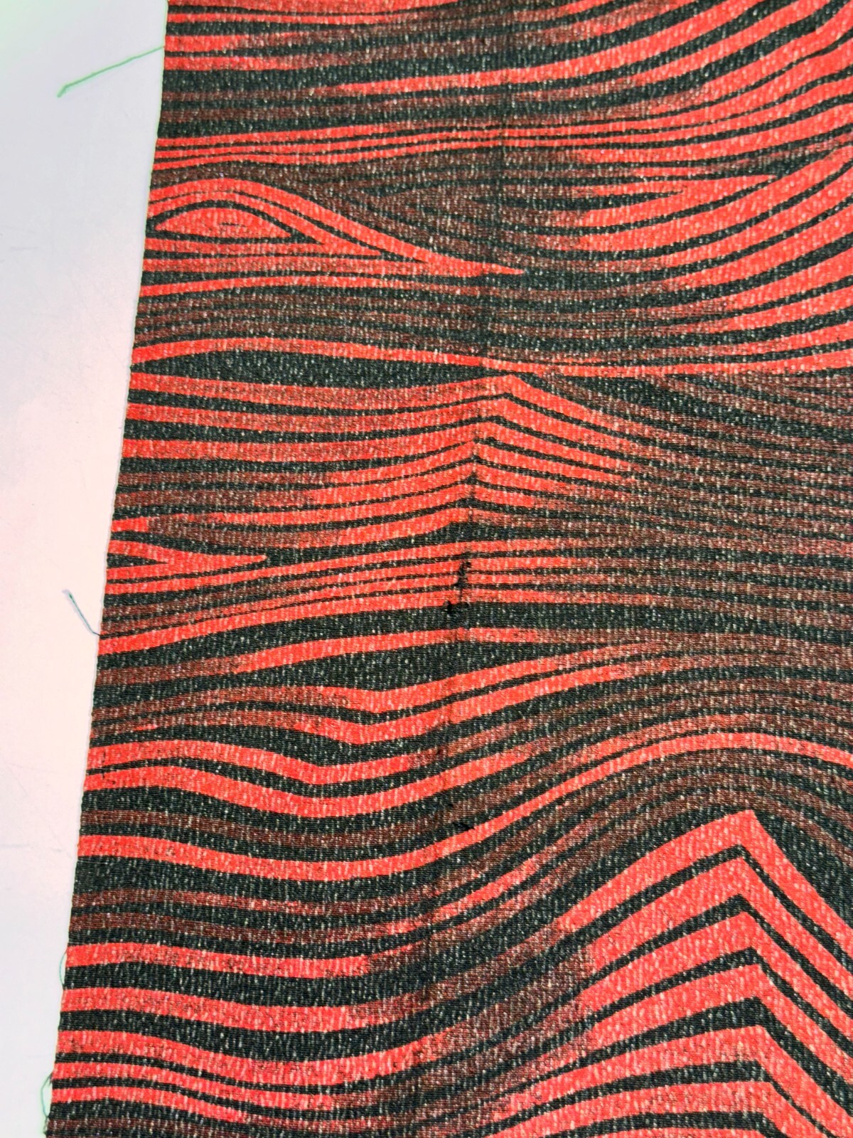 Japanese Vintage Kimono Fabric cloth Boro silk Red Black Tradition Dirt 57×7.4in