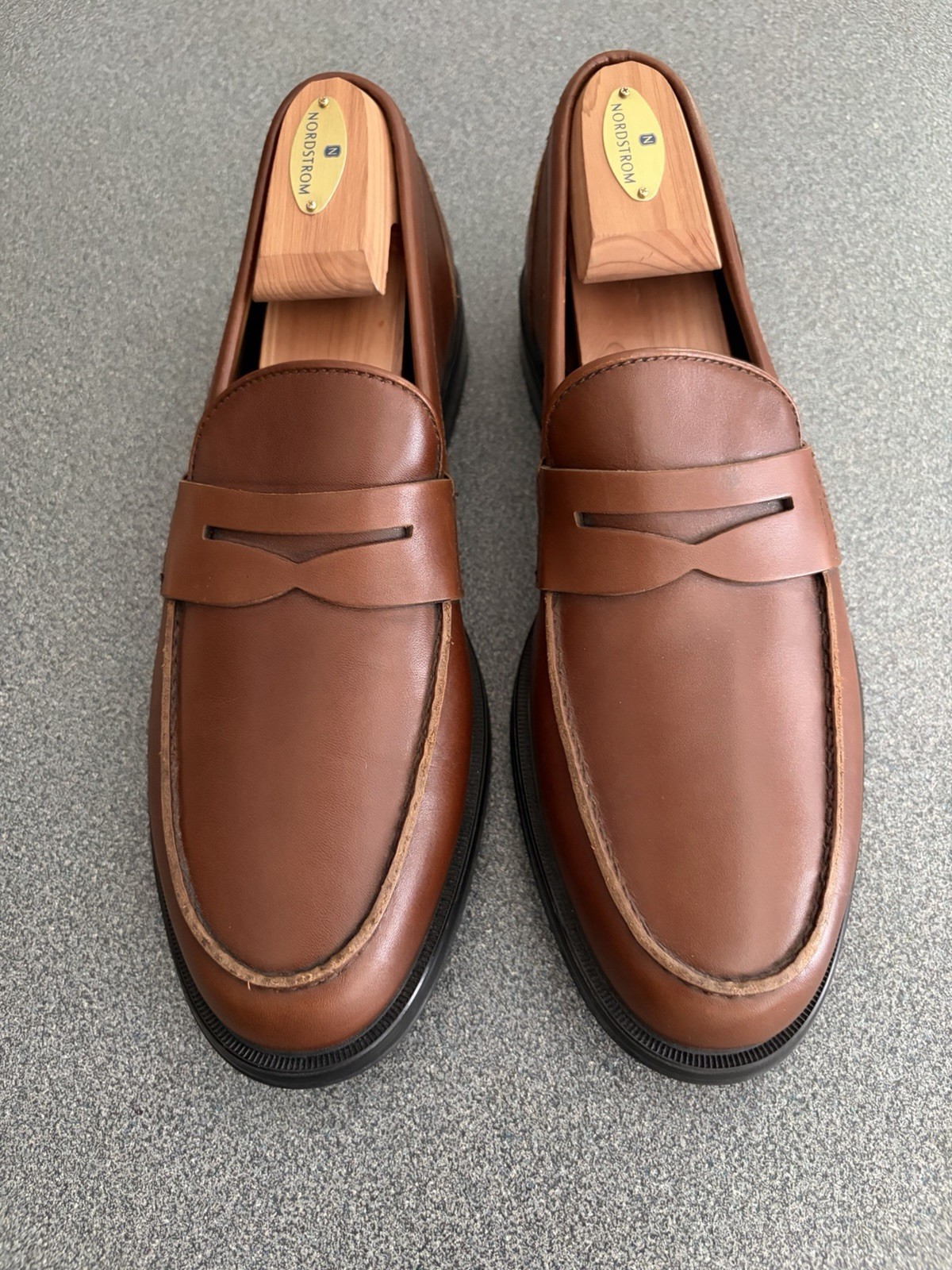 Aquatalia Men Waterproof Calf Leather Cognac Loafers SZ.11.5