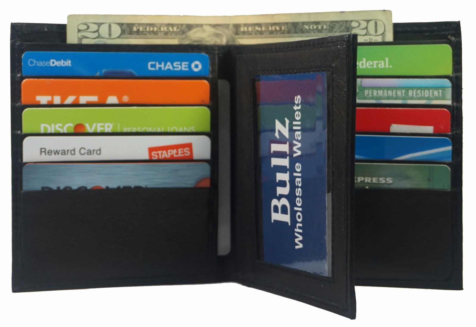 Men’s Genuine Leather Bifold Wallet Slim Hipster Cowhide Credit Card and ID New