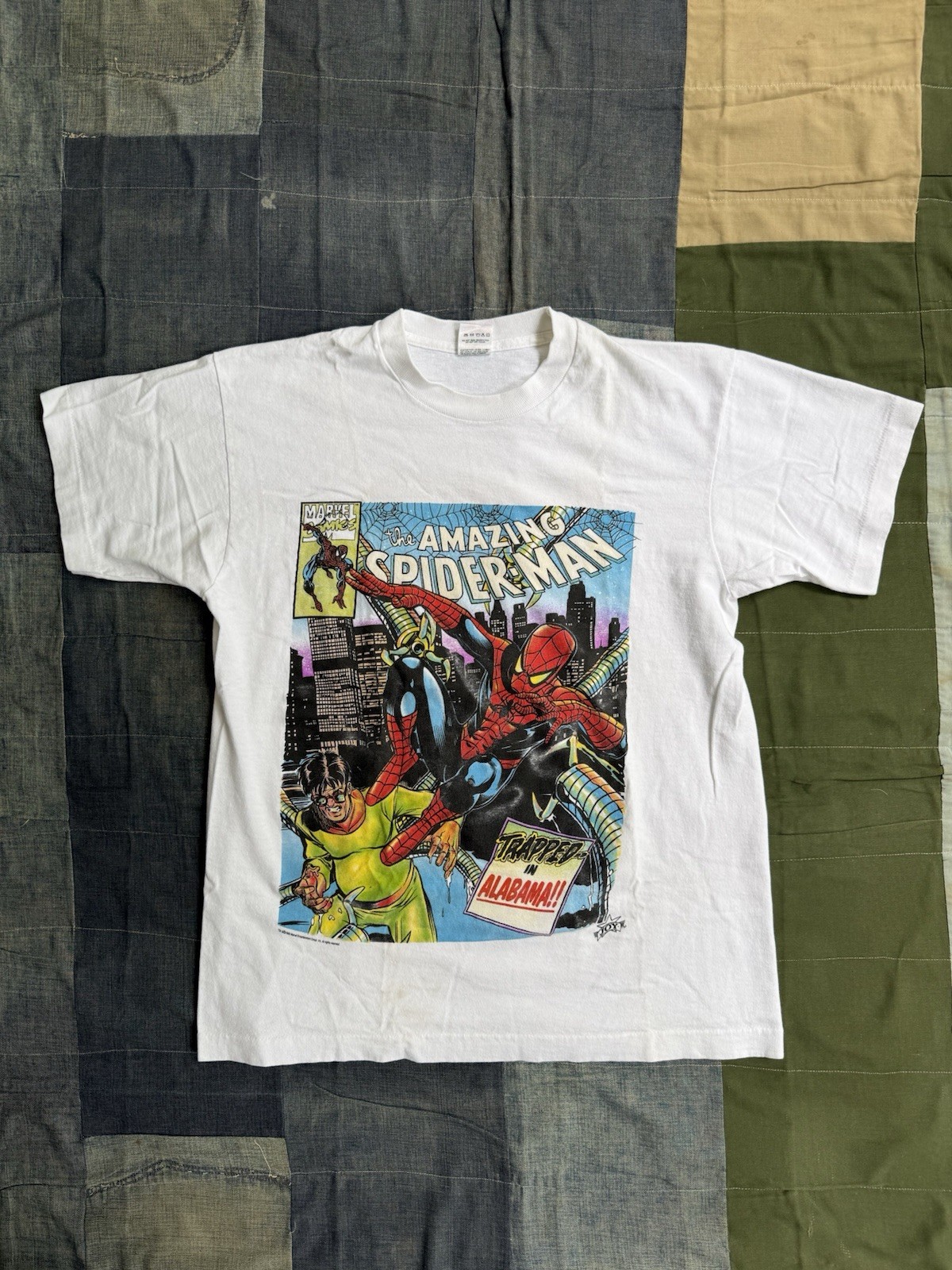 Vintage 1993 Spider-Man Men’s M White Marvel Crew Tee Alabama Joy Athletics