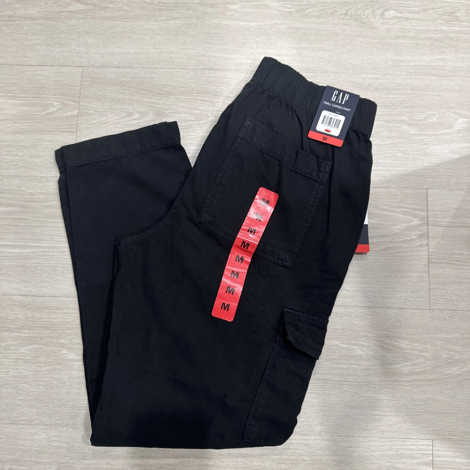 GAP Twill Cargo Pants Joggers Black Size Medium #1826419 New Women’s