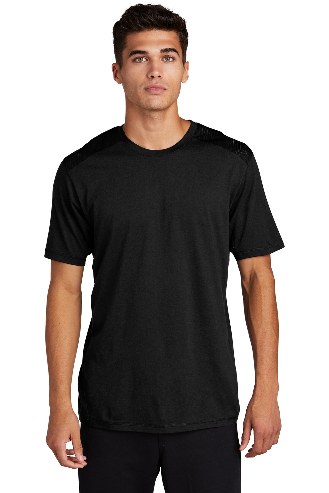 Sport-Tek Mens Short Sleeve PosiCharge Tri-Blend Wicking Draft T-Shirt ST410