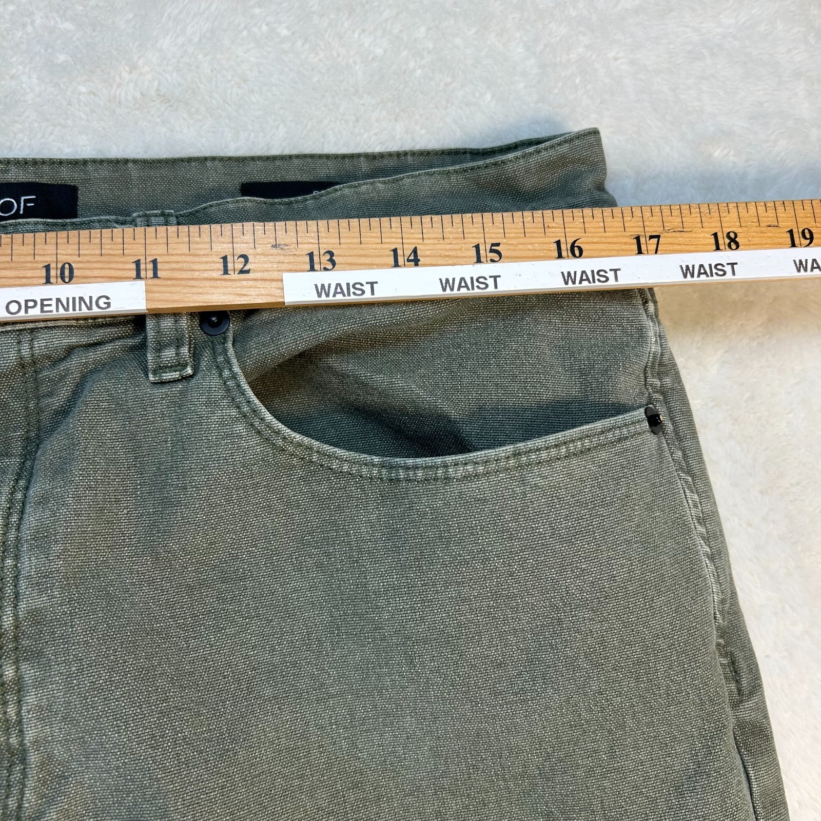 Proof Rover Pants Mens 33×32 Green Stretch Canvas Slim Fit Straight Leg Utility