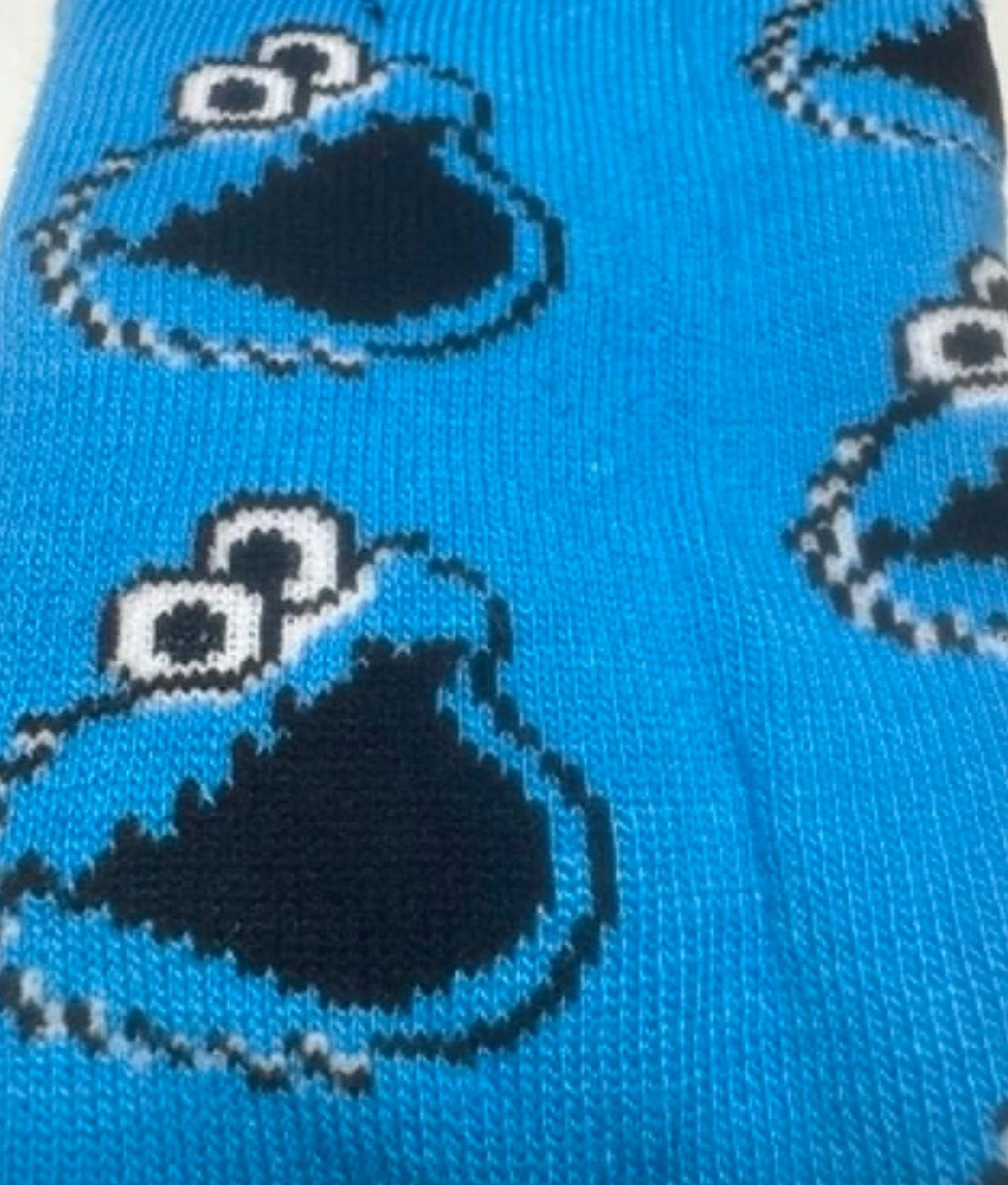 Sesame Street Cookie Monster Crew Socks Blue Character Socks Men’s Size 8-12 NWT