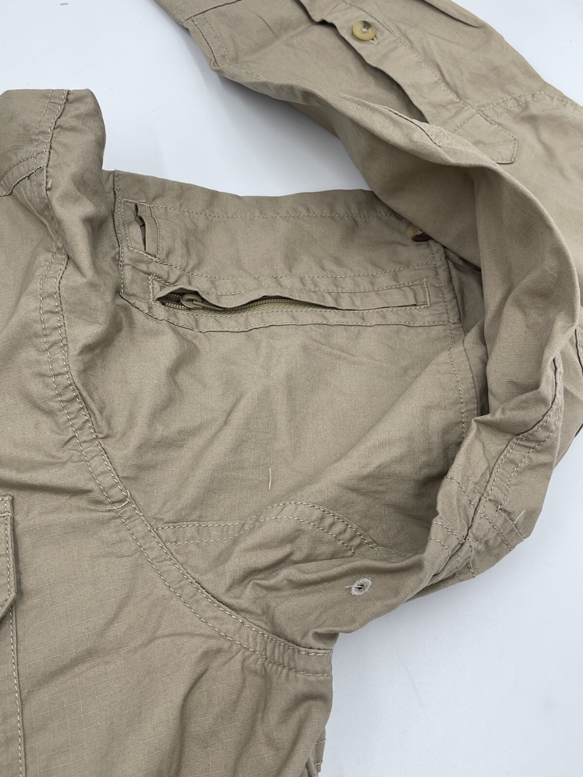 Woolrich Elite Series CCW Men’s Long Sleeve Khaki Operator Shirt Sz L 44912