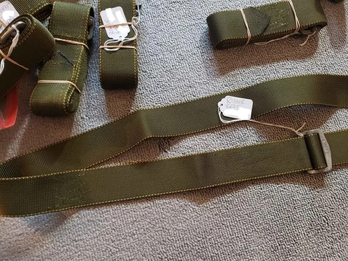 Vietnam Style Rigger Made Trouser Belt, Olive, new made. ALL SIZES AVAILABLE