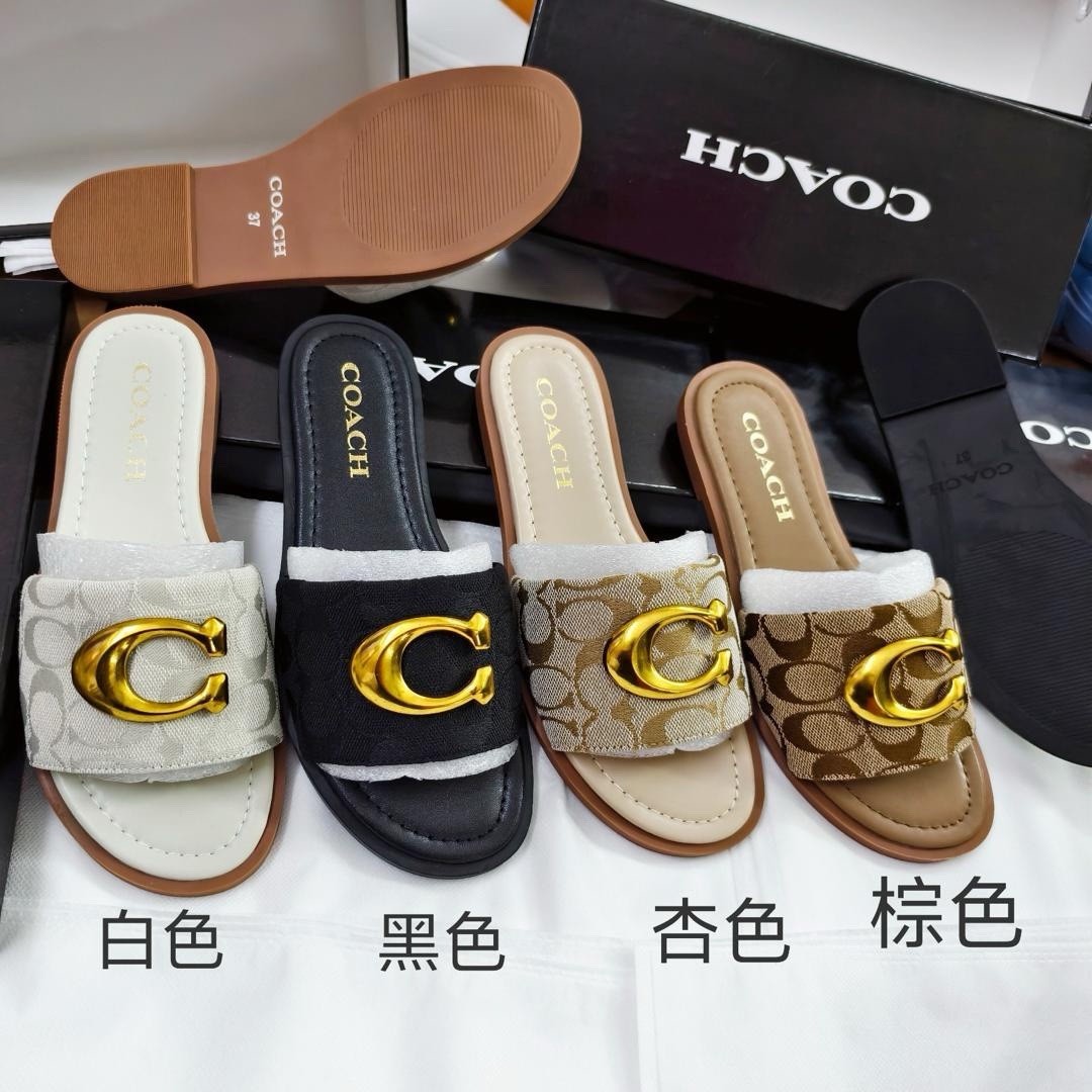 Louis Vuitton Monogram Logo Slide Sandals Brown/Black/Gold Women’s 8 NIB