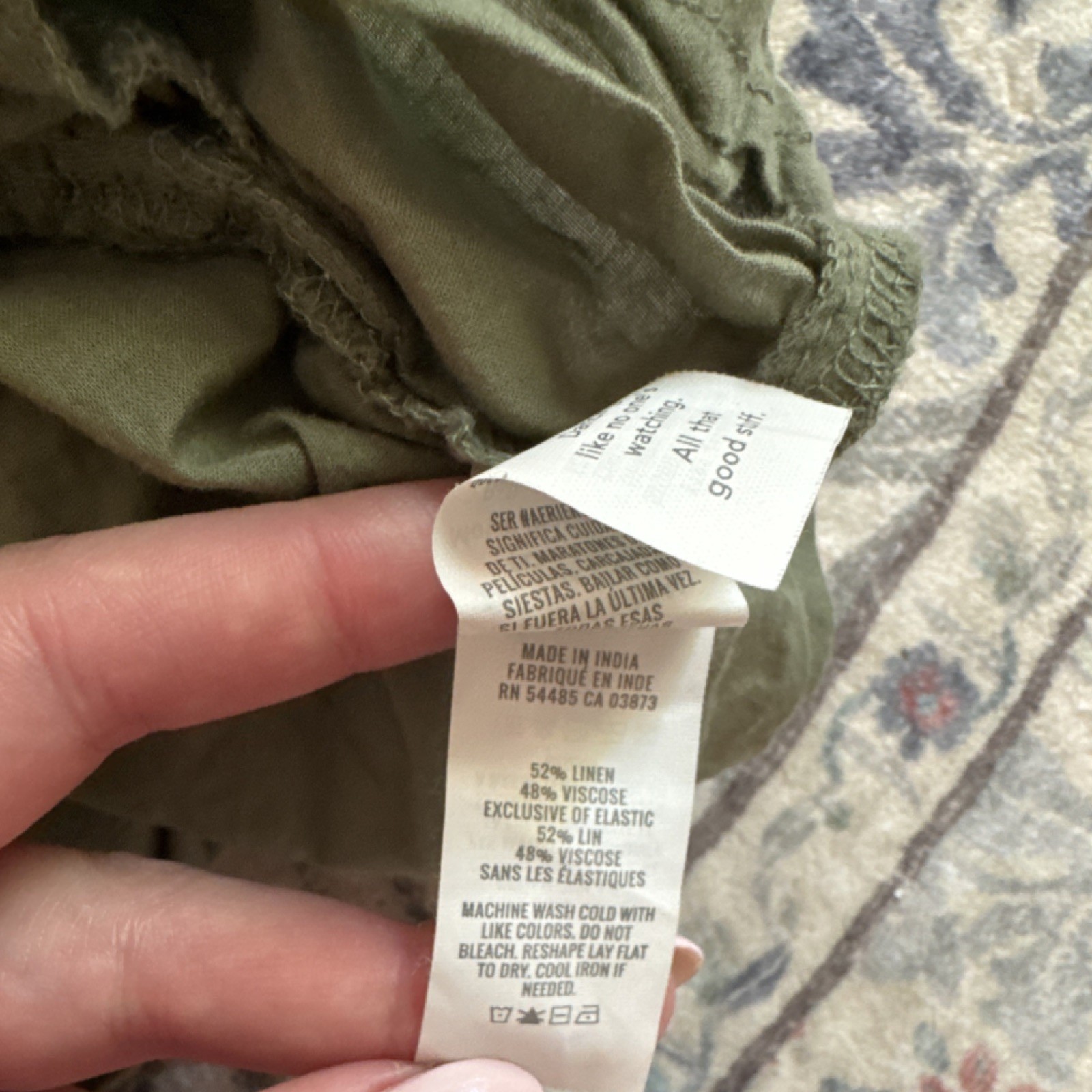 AERIE Linen Blend OLIVE GREEN Smocked CUTE Sleeveless SUMMER Sundress TUTU