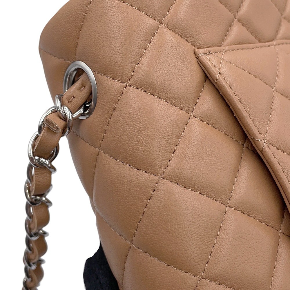 CHANEL Mini Matelasse ChainShoulder Bag Size 20 Lambskin Dark Beige A69900