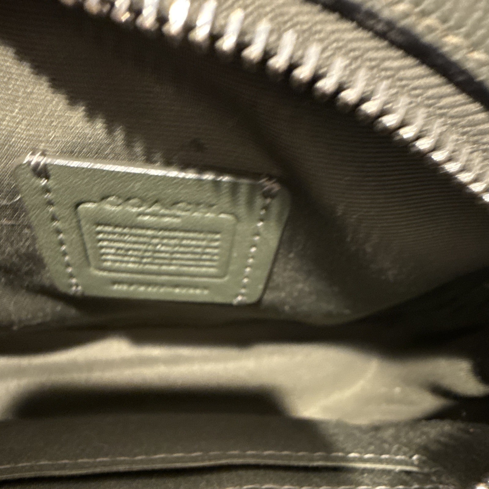 Coach Olive Green Small Crossbody Bag Zip Closure Detachable Strap Silver HW