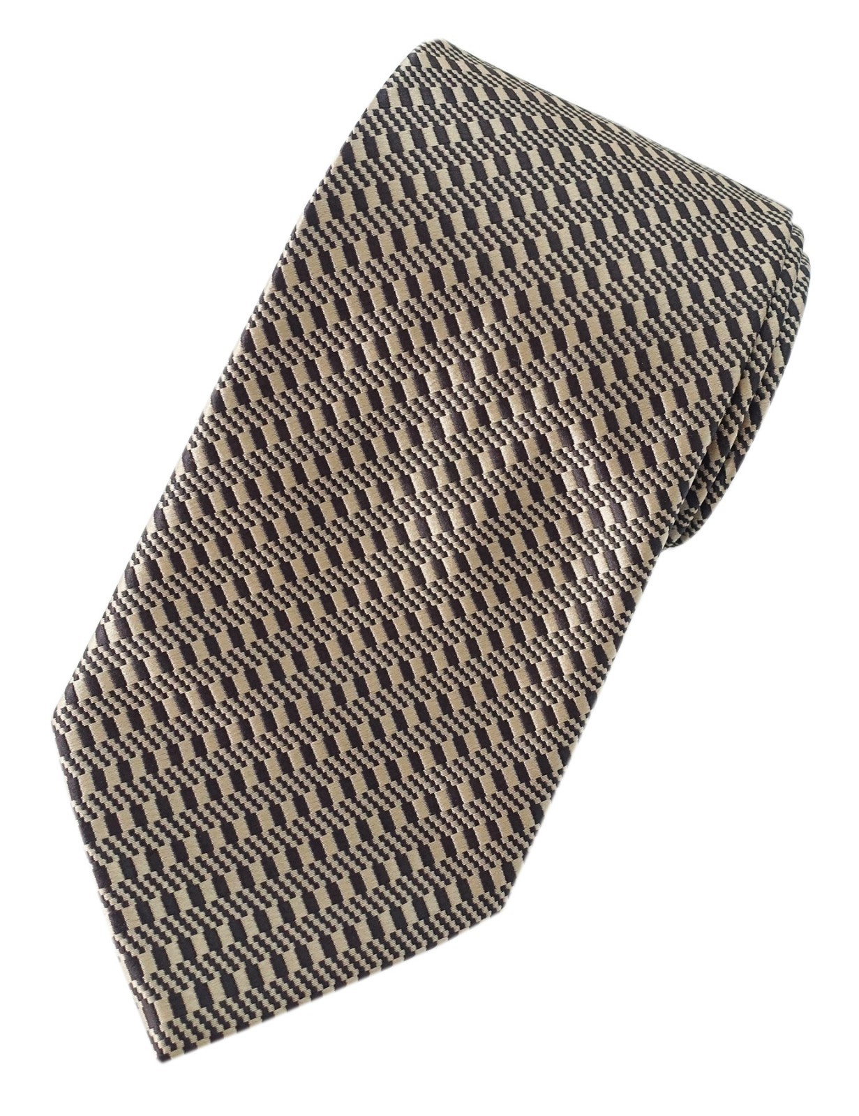 Extra Long Mens 63″ Tie Woven Jacquard Coffee/Brown XL Necktie 160cm 2PCS Pack