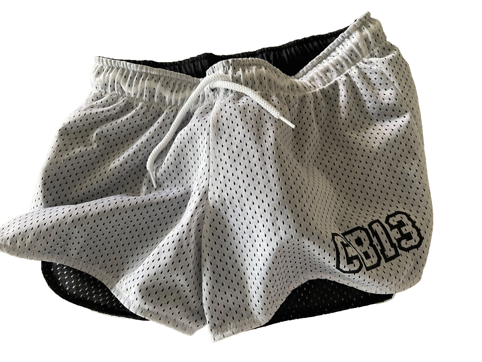 NWOT CELLBLOCK 13 SEXY WHITE PERFORATED DRAWSTRING SHORTS SM/NO LABELS