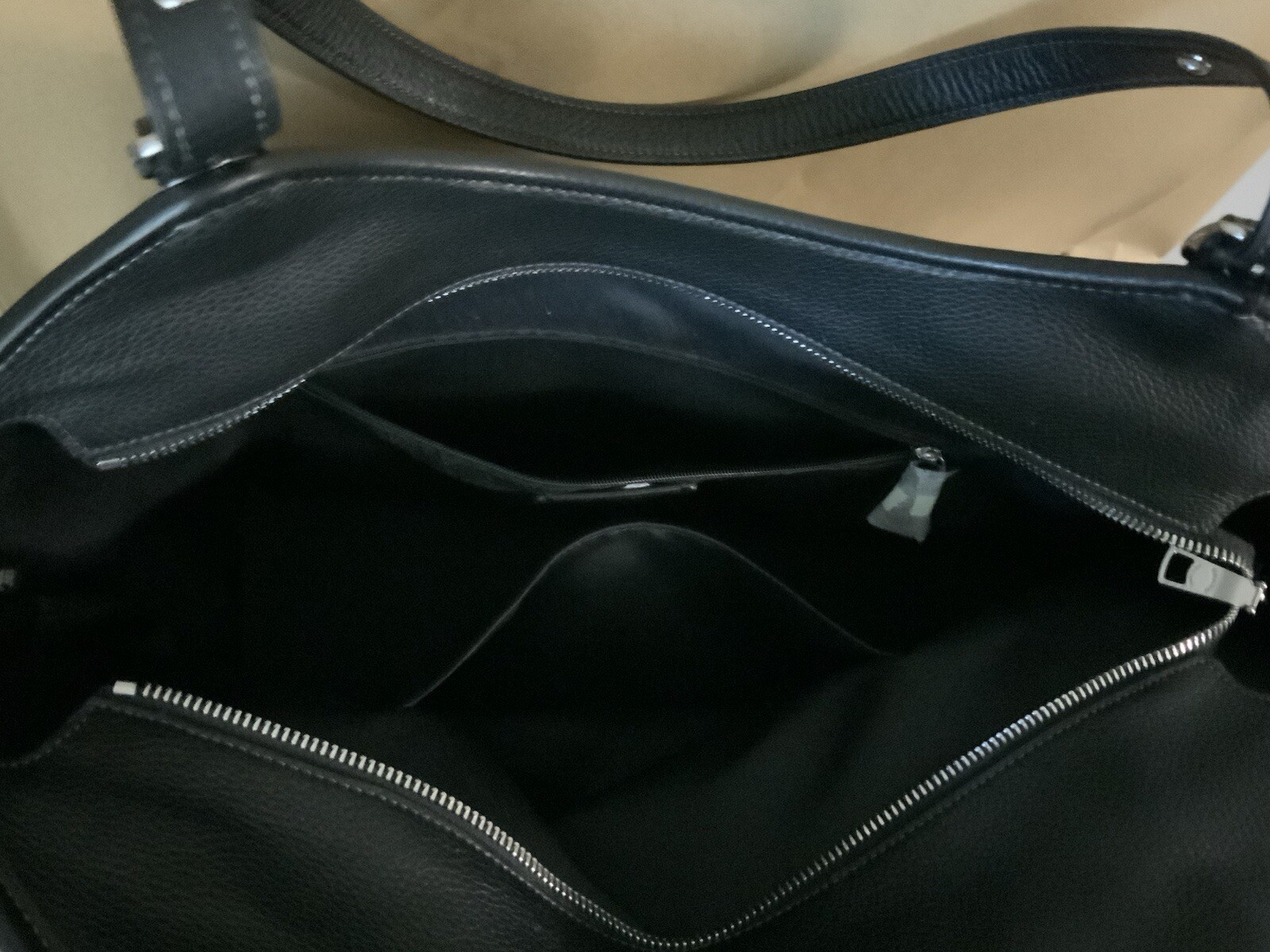 COACH LARGE BLACK LEATHER MEADOW ZIP TOP SHOULDER BAG STYLE # CM074 NWT $ 478.00