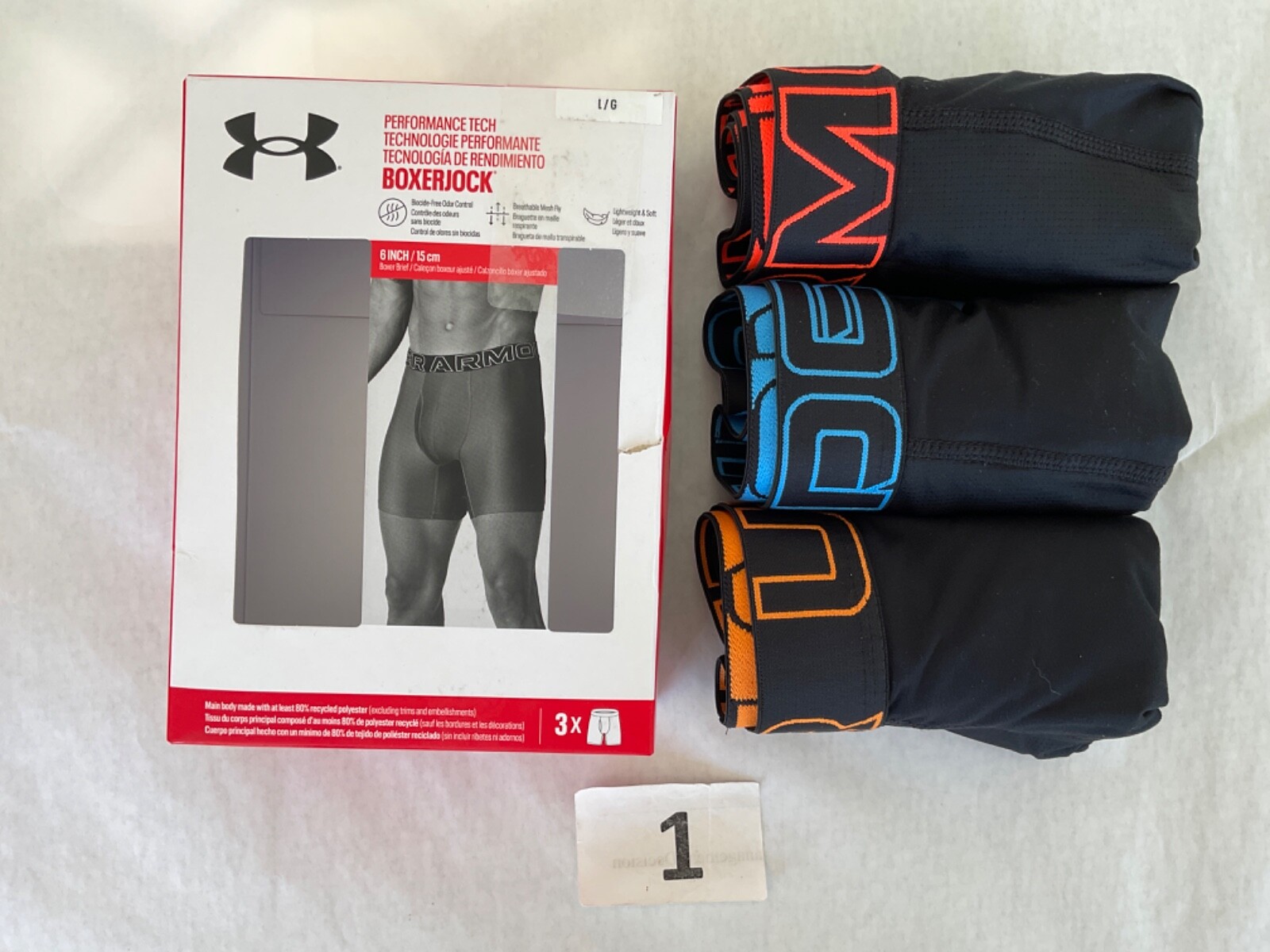 Under Armour 6 inch Tech Boxer Brief New Tag Men Sizes Box Contains 3 Boxerjocks