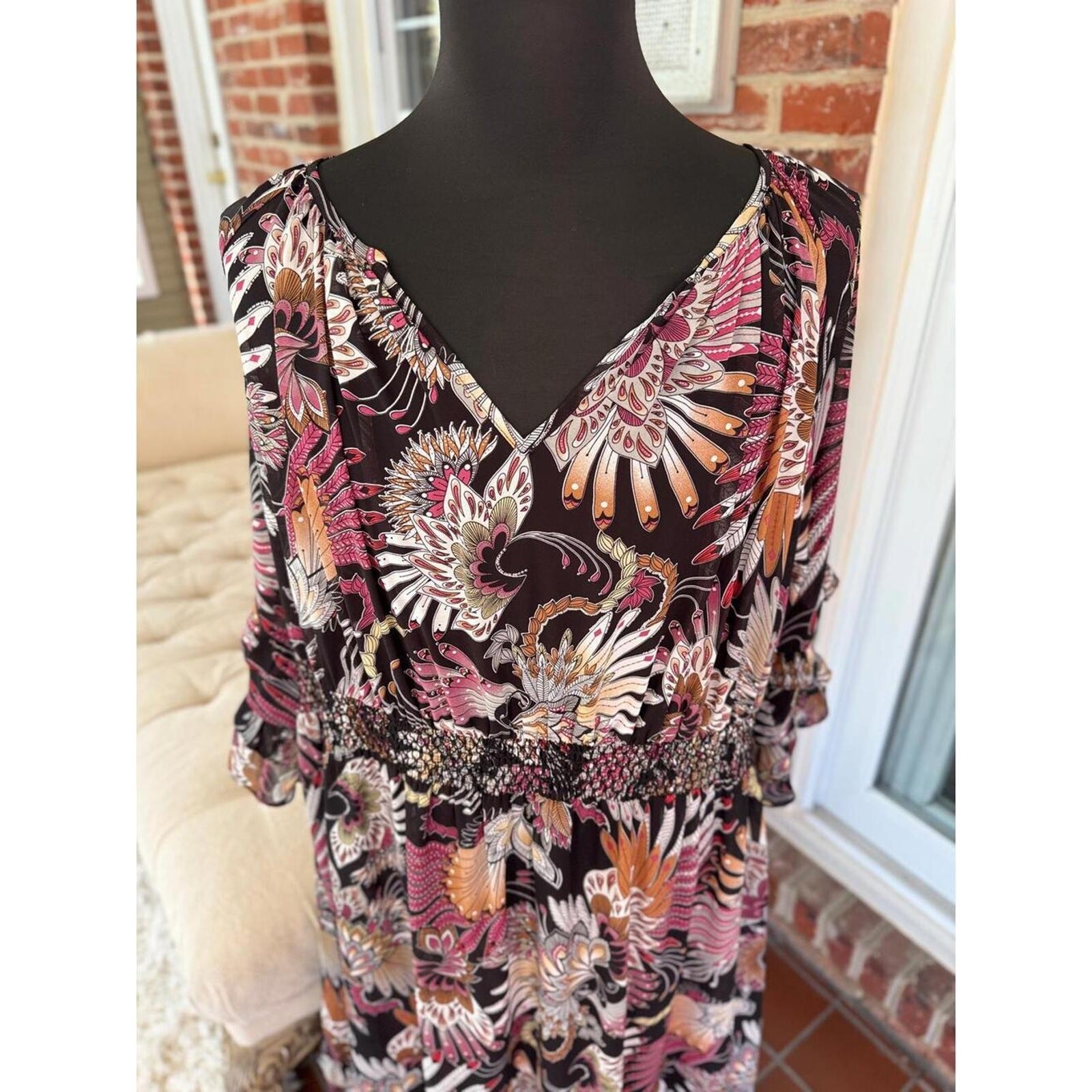 Anna Scholz Floral Noir Wrap Dress – Size 22