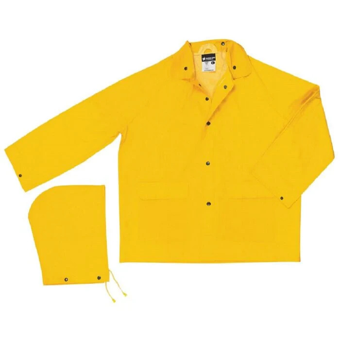 HEAVY DUTY WATERPROOF ROAD WORK CONSTRUCTION FISHING PVC RAIN COAT JACKET 5XL