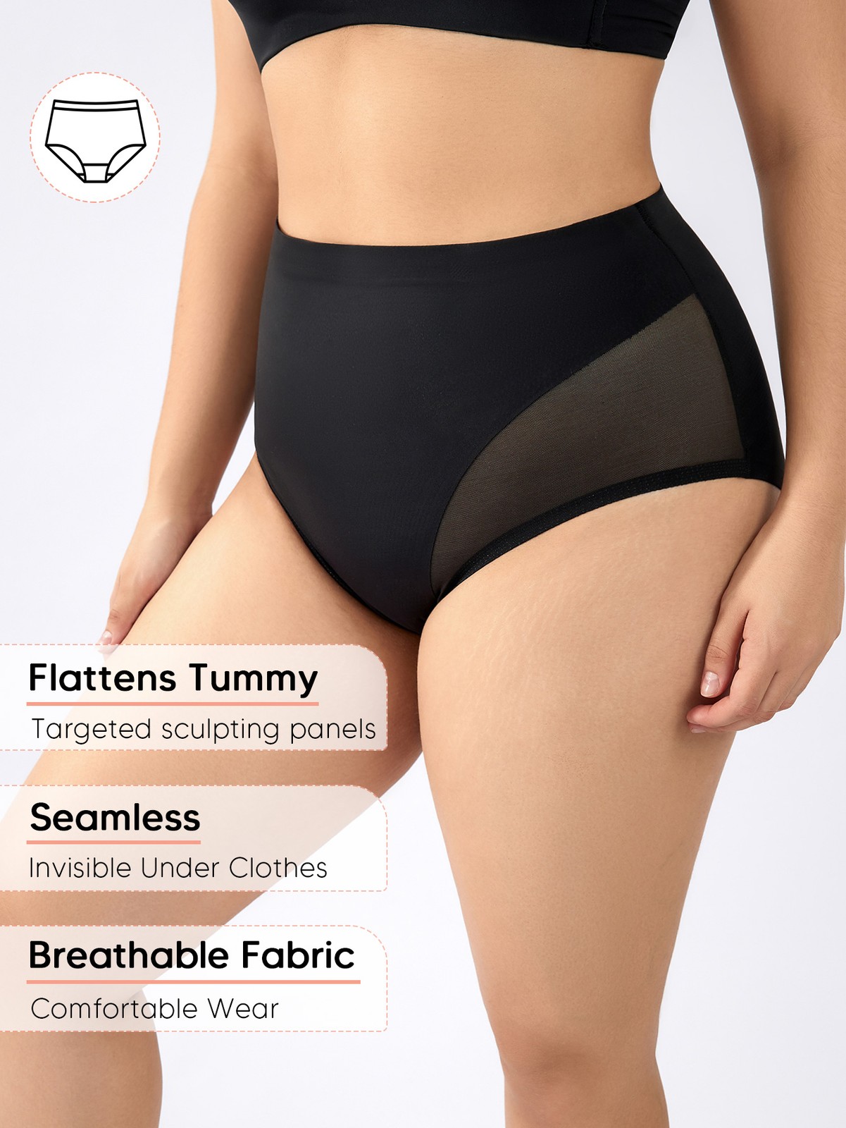 Plus Size Women’s Tummy Control Shapewear Underwear Seamless Body Shaper Panties