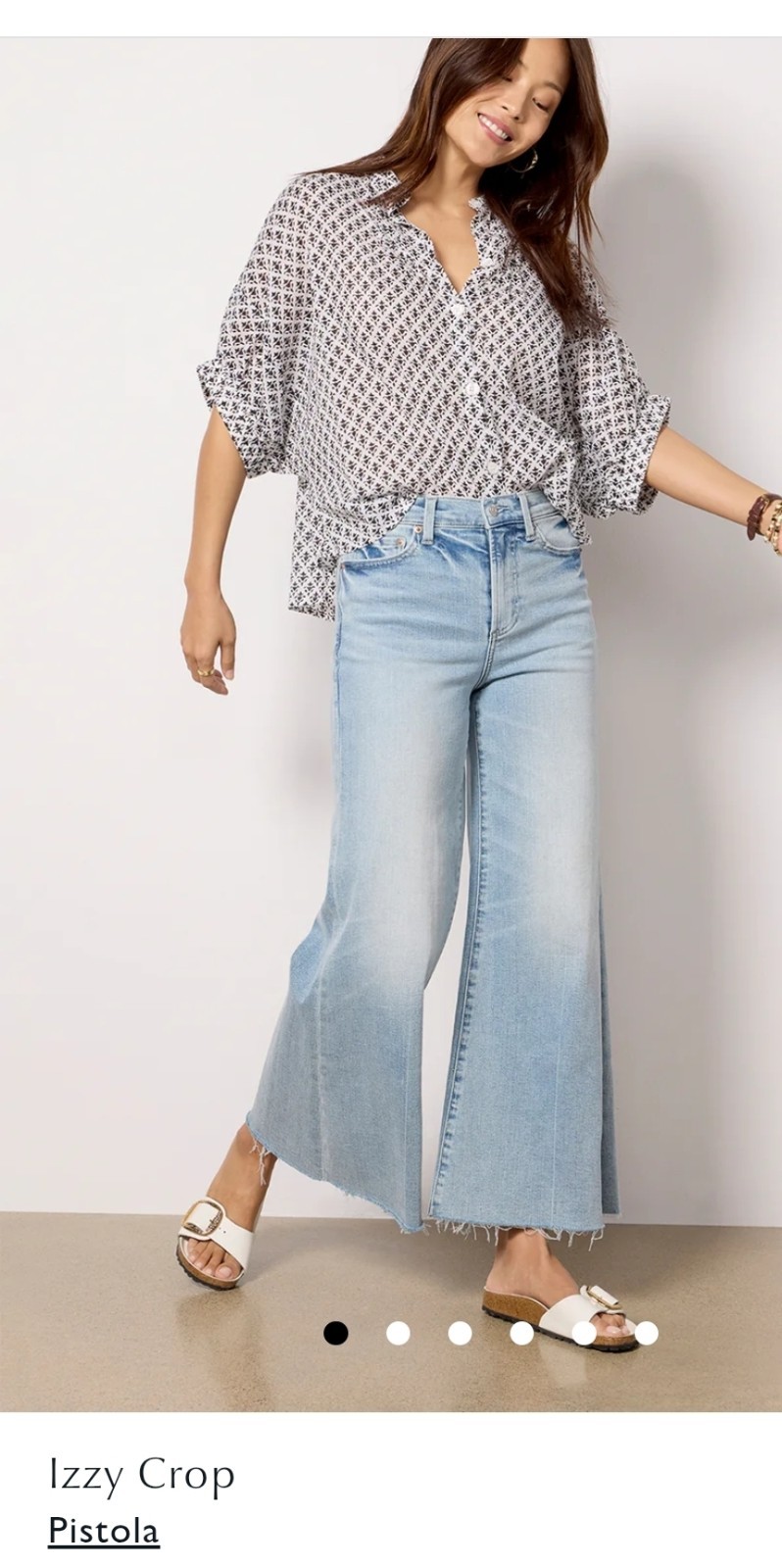 Pistola Womens Izzy HighRise Wide Leg Crop Jeans, Size 27 Great shape Inseam 26