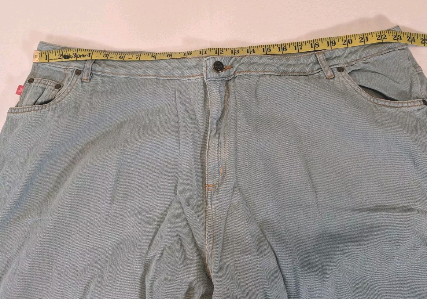 Woman Within Wide Leg Jeans 28W Light Blue Five Pocket Cuff Width 11 Inches NEW