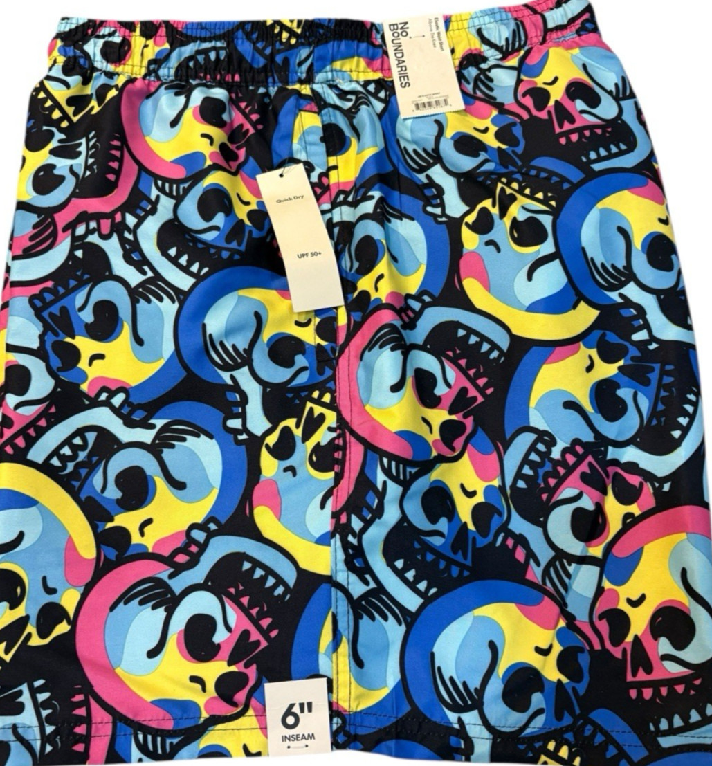 No Boundaries NWT Men’s Swim Shorts 2XL (44-46) Quick Dry UPF 50+ Above Knee
