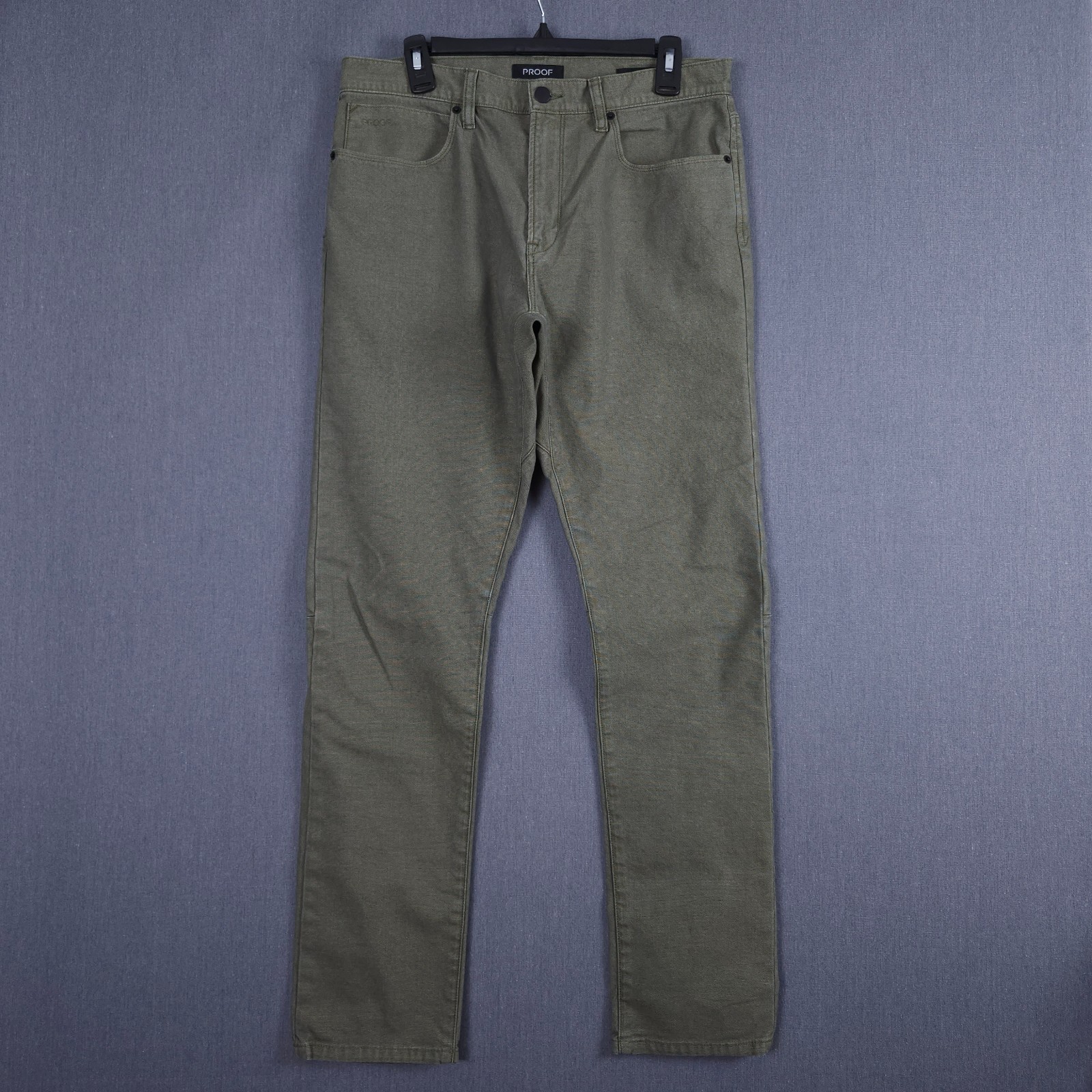 Proof Rover Pants Mens 33×32 (Fits 32×32) Dark Olive Slim Fit Chino Huckberry