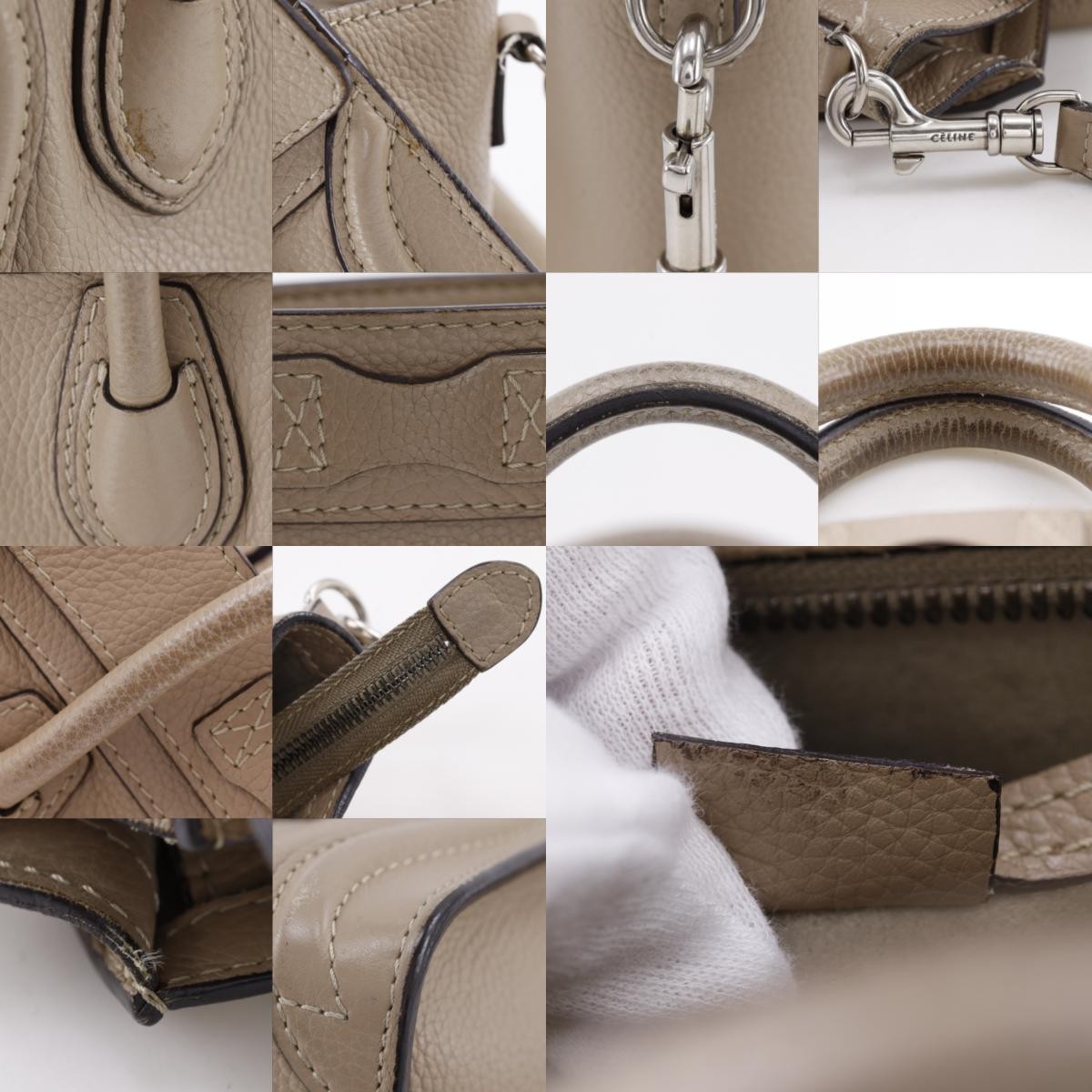 CELINE Luggage nano shopper Handbag 2WAYShoulder Gurege Calfskin Women