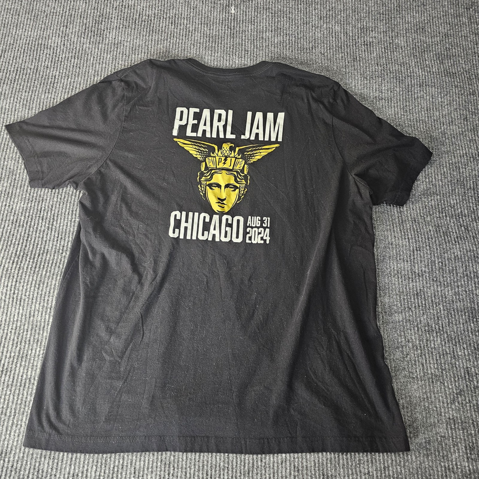 Pearl Jam Shirt Mens XL Black Chicago Aug 31 2024 Tour Graphic Tee Rock Crew